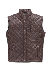 Men’s Black Quilted Leather Vest – Premium Puffer Style | The Western Jacket