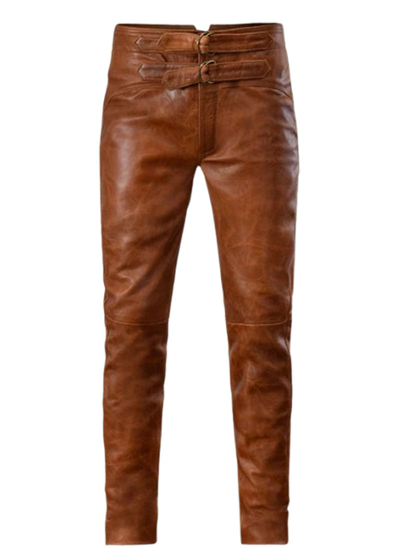 Men’s Brown Leather Pant - Genuine Leather Pants for Men