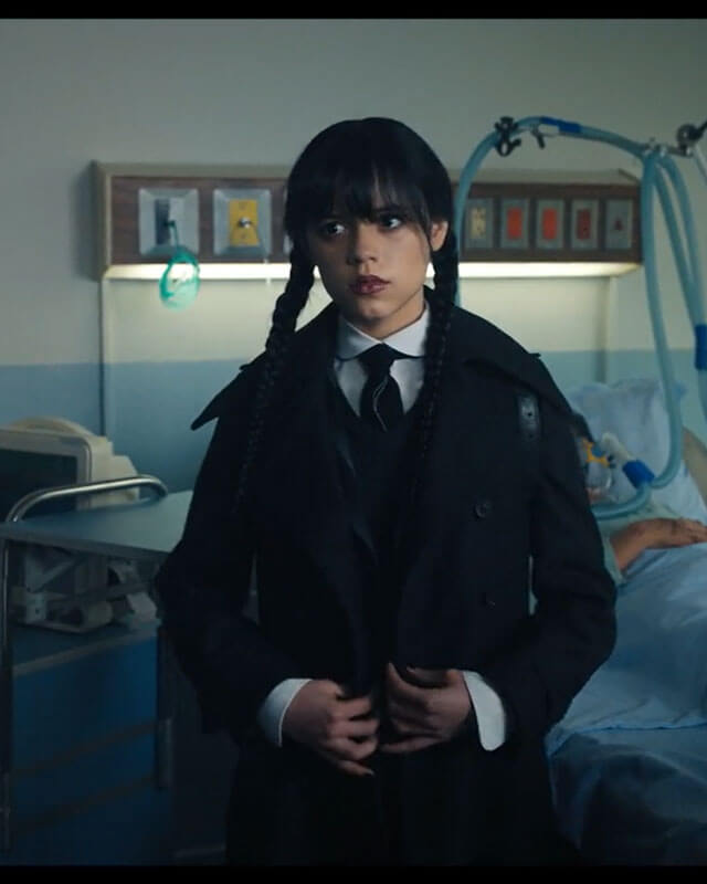 Wednesday Black Trench Coat